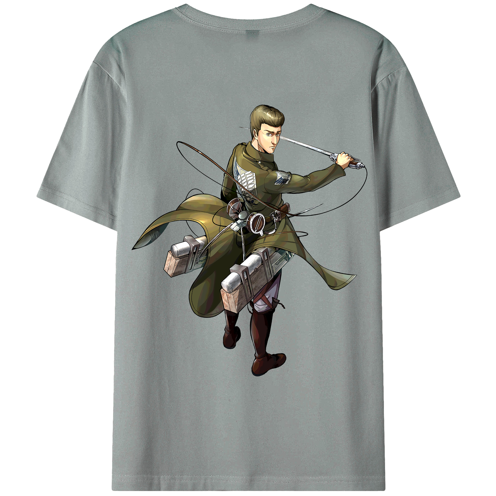 （画像用） 進撃の巨人 Attack on Titan 綿100％ メンズ半袖Tシャツ（バックプリント） 通気性